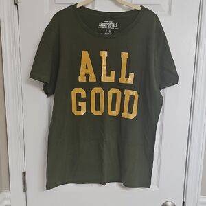 Aeropostale Olive Tee with Bold Yellow Letters